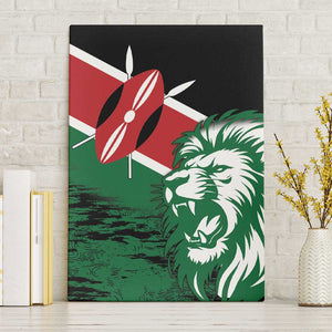 Afro Kenya Lion Head Canvas Wall Art Flag Style