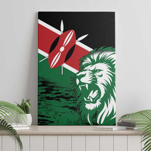 Afro Kenya Lion Head Canvas Wall Art Flag Style