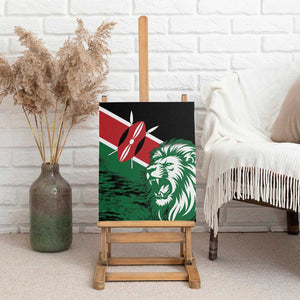 Afro Kenya Lion Head Canvas Wall Art Flag Style