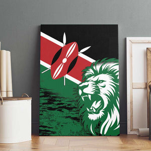 Afro Kenya Lion Head Canvas Wall Art Flag Style