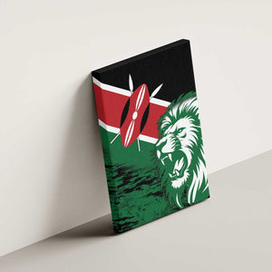 Afro Kenya Lion Head Canvas Wall Art Flag Style