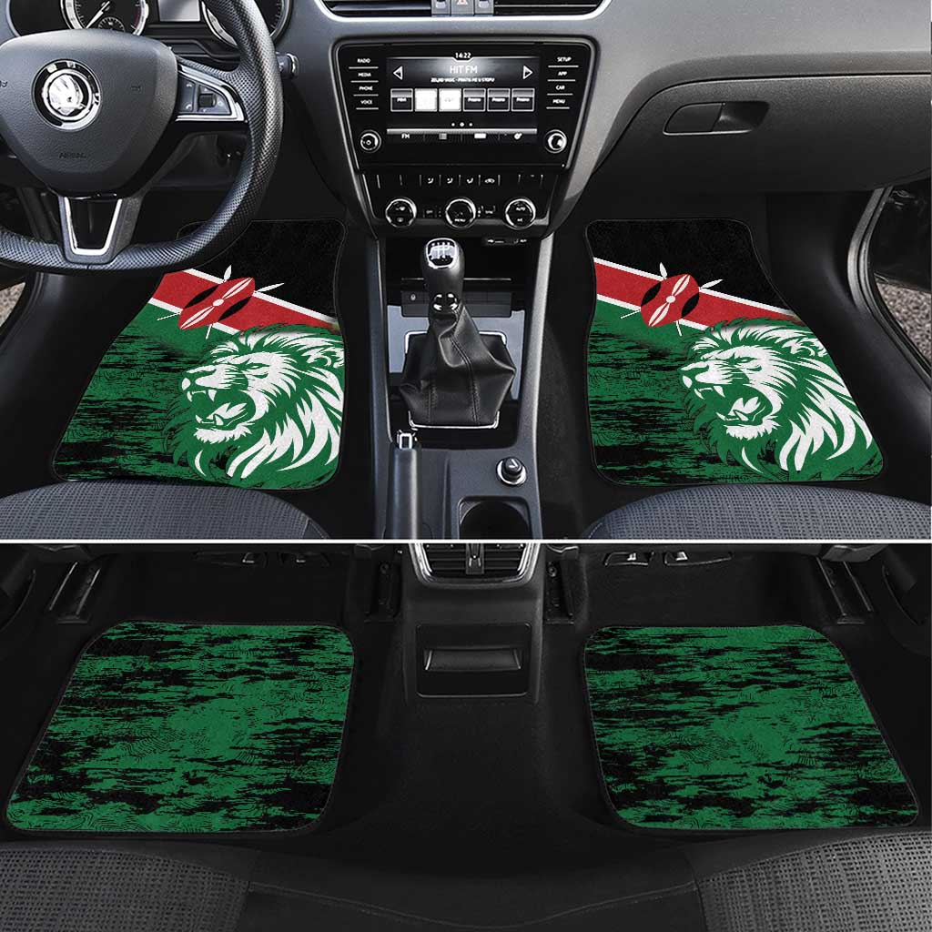 Afro Kenya Lion Head Car Mats Flag Style