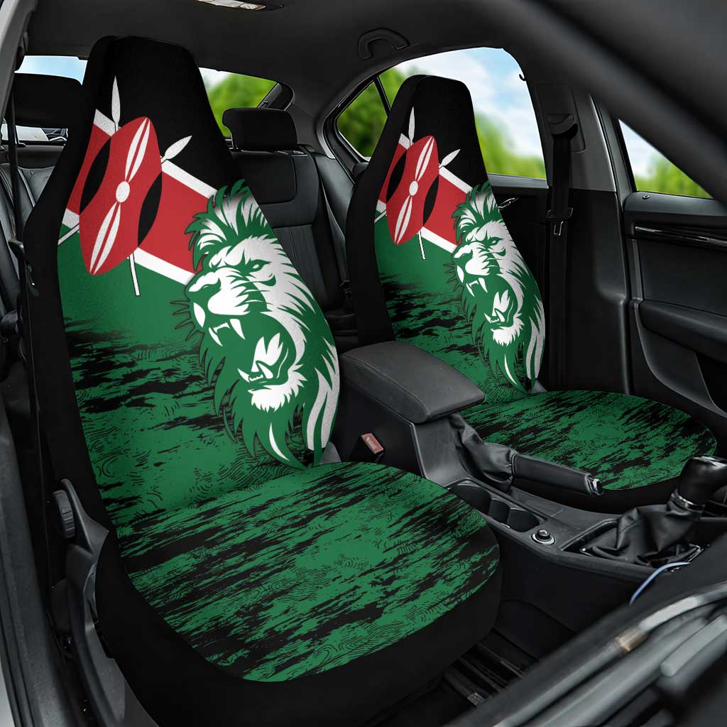 Afro Kenya Lion Head Car Seat Cover Flag Style