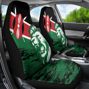 Afro Kenya Lion Head Car Seat Cover Flag Style