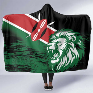 Afro Kenya Lion Head Hooded Blanket Flag Style