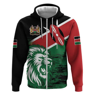 Afro Kenya Lion Head Hoodie Flag Style