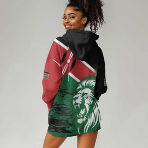 Afro Kenya Lion Head Hoodie Dress Flag Style