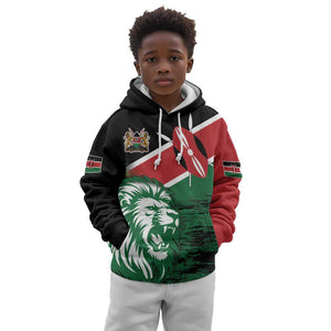 Afro Kenya Lion Head Kid Hoodie Flag Style