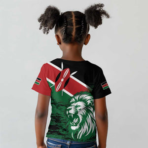 Afro Kenya Lion Head Kid T shirt Flag Style