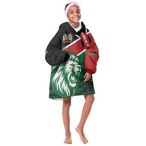 Afro Kenya Lion Head KId Wearable Blanket Hoodie Flag Style