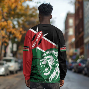 Afro Kenya Lion Head Long Sleeve Shirt Flag Style LT18