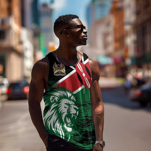 Afro Kenya Lion Head Men Tank Top Flag Style