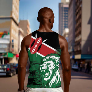 Afro Kenya Lion Head Men Tank Top Flag Style