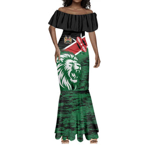 Afro Kenya Lion Head Mermaid Dress Flag Style