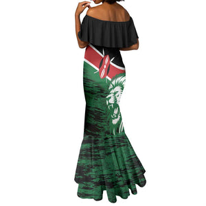 Afro Kenya Lion Head Mermaid Dress Flag Style