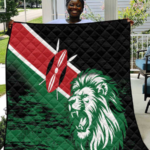 Afro Kenya Lion Head Quilt Flag Style