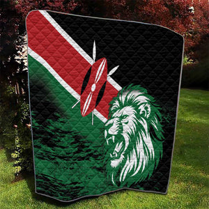 Afro Kenya Lion Head Quilt Flag Style