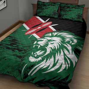 Afro Kenya Lion Head Quilt Bed Set Flag Style