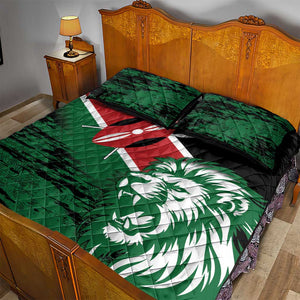 Afro Kenya Lion Head Quilt Bed Set Flag Style