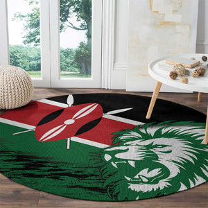 Afro Kenya Lion Head Round Carpet Flag Style