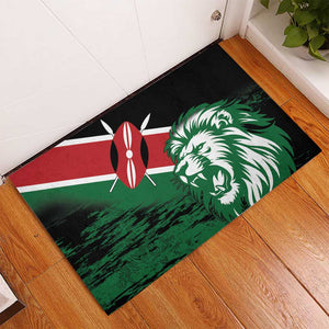 Afro Kenya Lion Head Rubber Doormat Flag Style