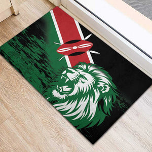 Afro Kenya Lion Head Rubber Doormat Flag Style