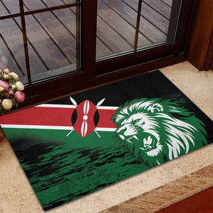 Afro Kenya Lion Head Rubber Doormat Flag Style