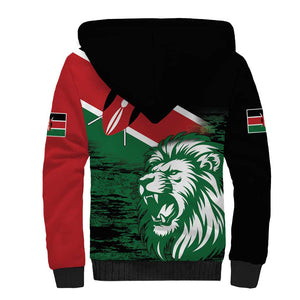 Afro Kenya Lion Head Sherpa Hoodie Flag Style