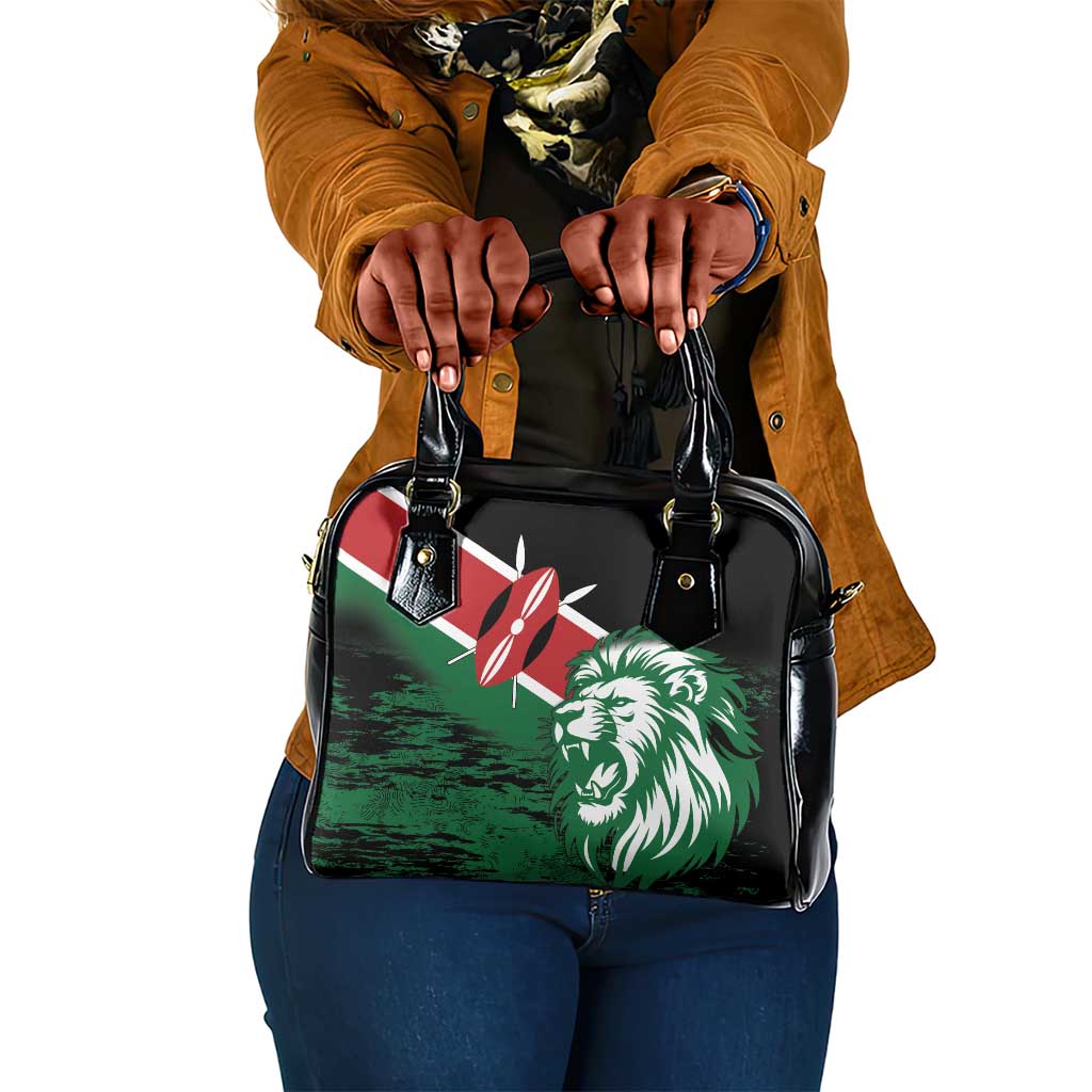 Afro Kenya Lion Head Shoulder Handbag Flag Style