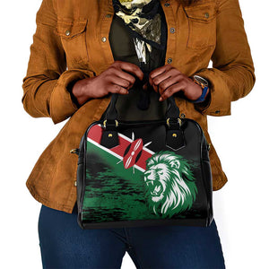 Afro Kenya Lion Head Shoulder Handbag Flag Style