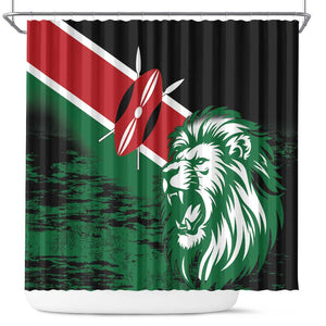 Afro Kenya Lion Head Shower Curtain Flag Style