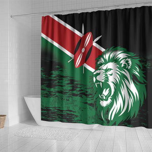 Afro Kenya Lion Head Shower Curtain Flag Style