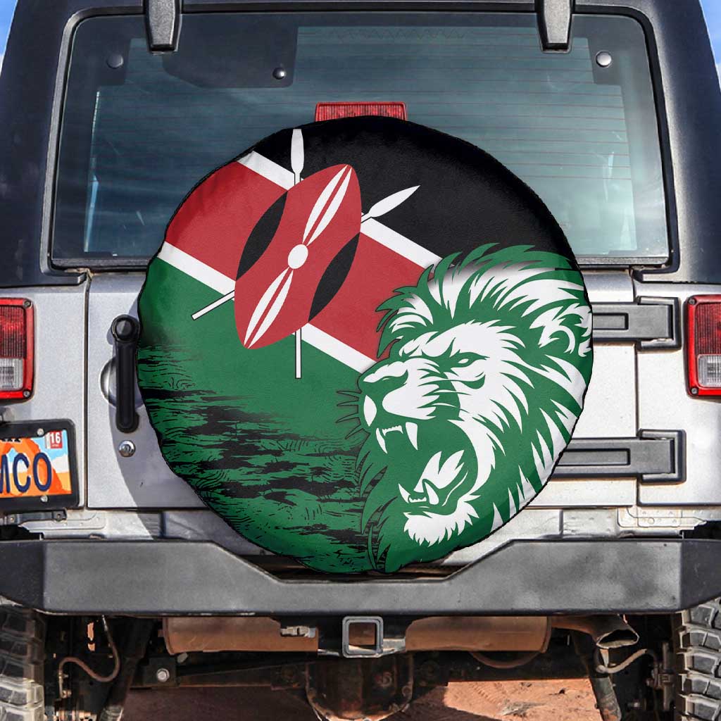 Afro Kenya Lion Head Spare Tire Cover Flag Style