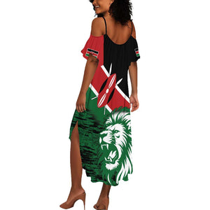 Afro Kenya Lion Head Summer Maxi Dress Flag Style