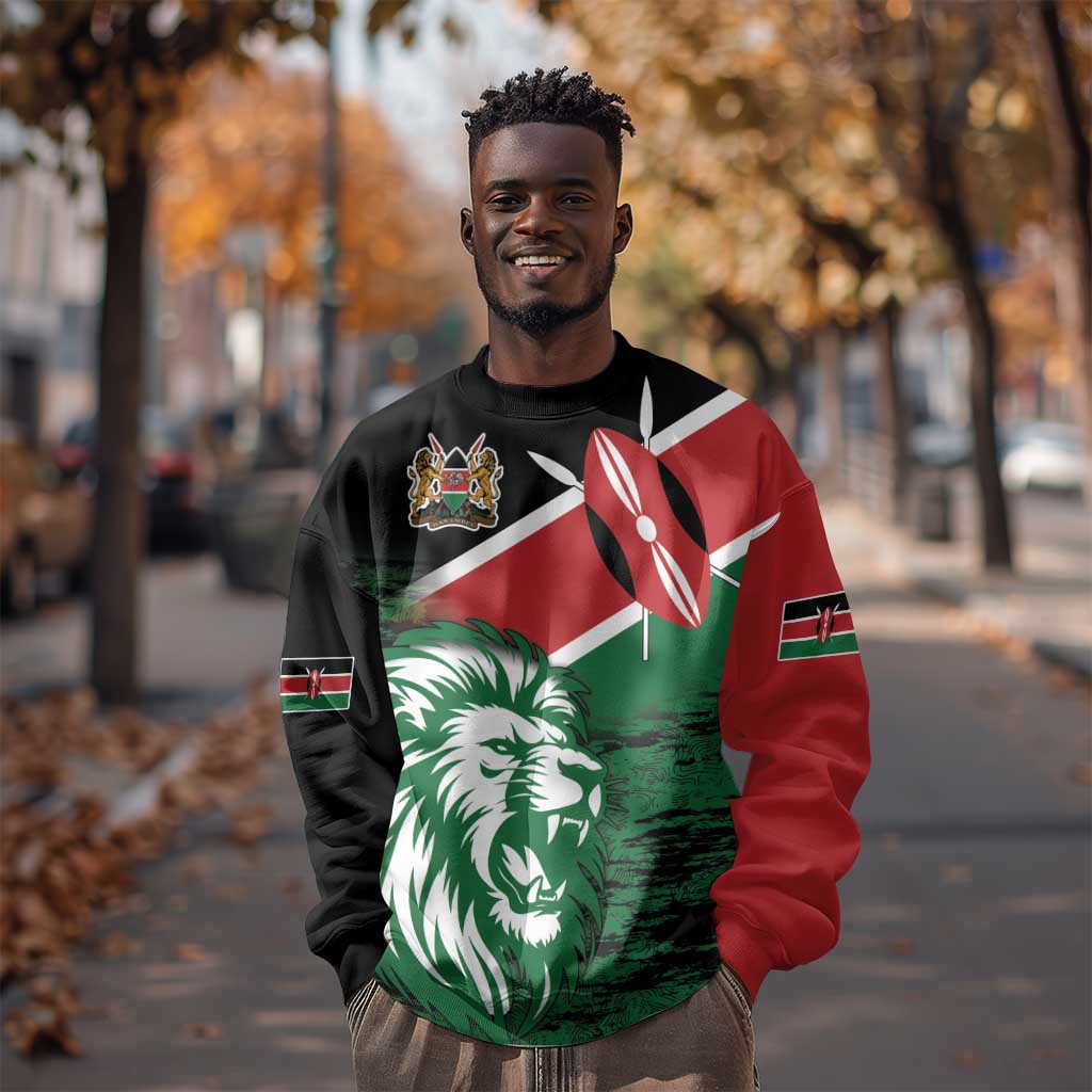 Afro Kenya Lion Head Sweatshirt Flag Style