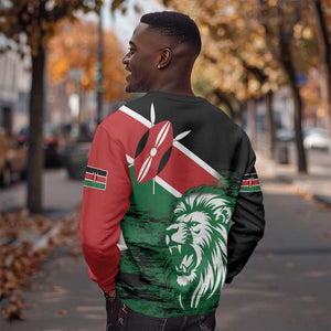 Afro Kenya Lion Head Sweatshirt Flag Style