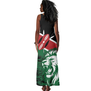 Afro Kenya Lion Head Tank Maxi Dress Flag Style