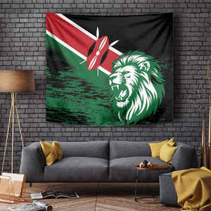 Afro Kenya Lion Head Tapestry Flag Style