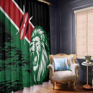 Afro Kenya Lion Head Window Curtain Flag Style