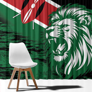 Afro Kenya Lion Head Window Curtain Flag Style