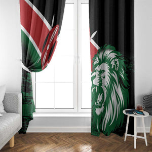 Afro Kenya Lion Head Window Curtain Flag Style