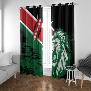 Afro Kenya Lion Head Window Curtain Flag Style