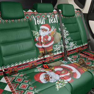 Personalized Afro Kenya Christmas Back Car Seat Cover African Santa -  Folk Pattern