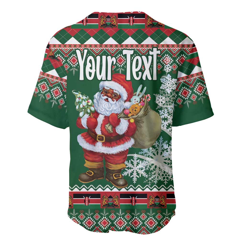 Personalized Afro Kenya Christmas Baseball Jersey African Santa -  Folk Pattern