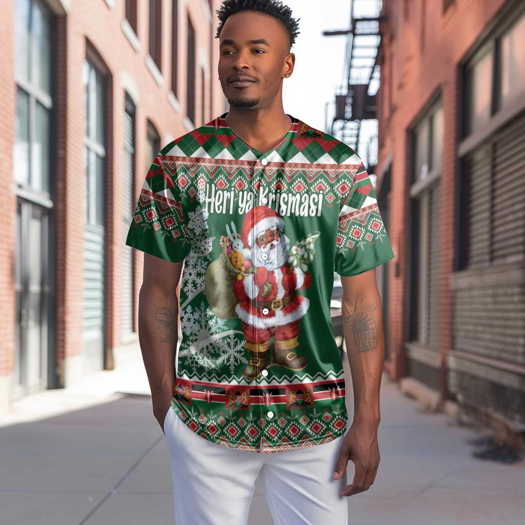 Personalized Afro Kenya Christmas Baseball Jersey African Santa -  Folk Pattern