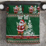 Personalized Afro Kenya Christmas Bedding Set African Santa -  Folk Pattern