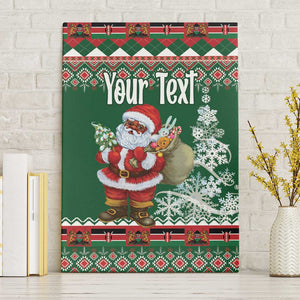 Personalized Afro Kenya Christmas Canvas Wall Art African Santa -  Folk Pattern