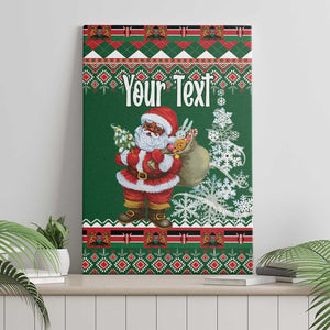 Personalized Afro Kenya Christmas Canvas Wall Art African Santa -  Folk Pattern