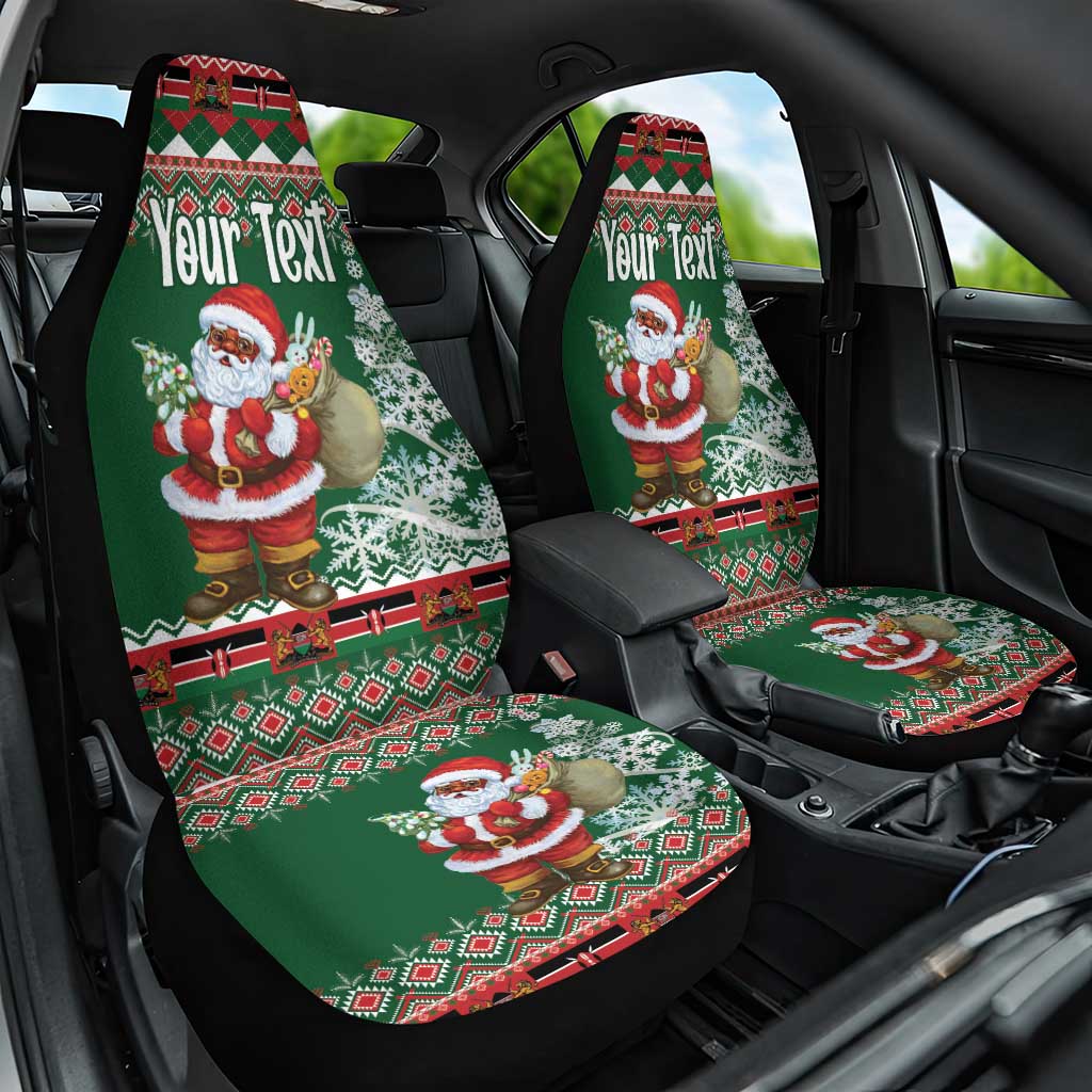 Personalized Afro Kenya Christmas Car Seat Cover African Santa -  Folk Pattern