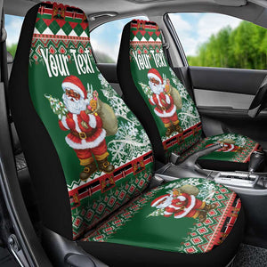 Personalized Afro Kenya Christmas Car Seat Cover African Santa -  Folk Pattern